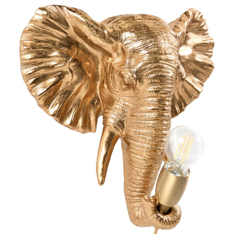 Beliani Wall Lamp Elephant Elephanti Gold