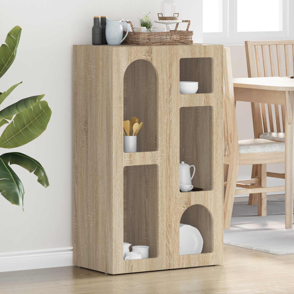 Vidaxl Sideboard Sonoma Oak 59 X 35 X 100.5 Cm Engineered Wood