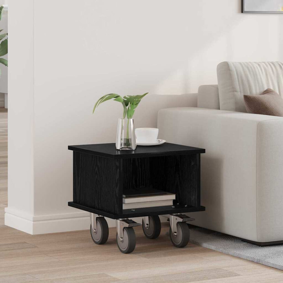 Vidaxl Tv Stand Black Oak 37 X 35 X 35 Cm Engineered Wood