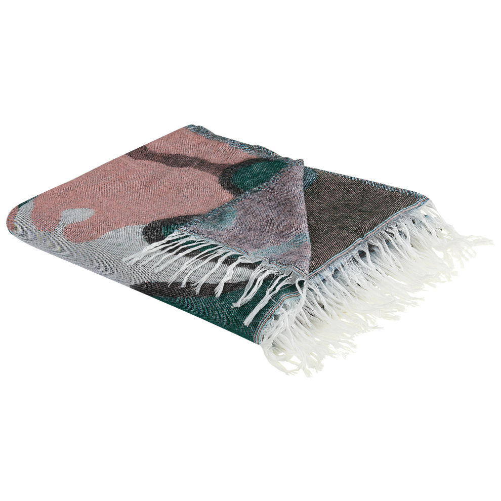 Beliani Blanket Somani Fabric 130 X 170 Cm Multicolour
