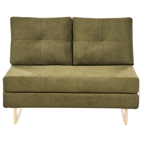Beliani Sofa Bed 2 Seater JERSLEV Fabric Green