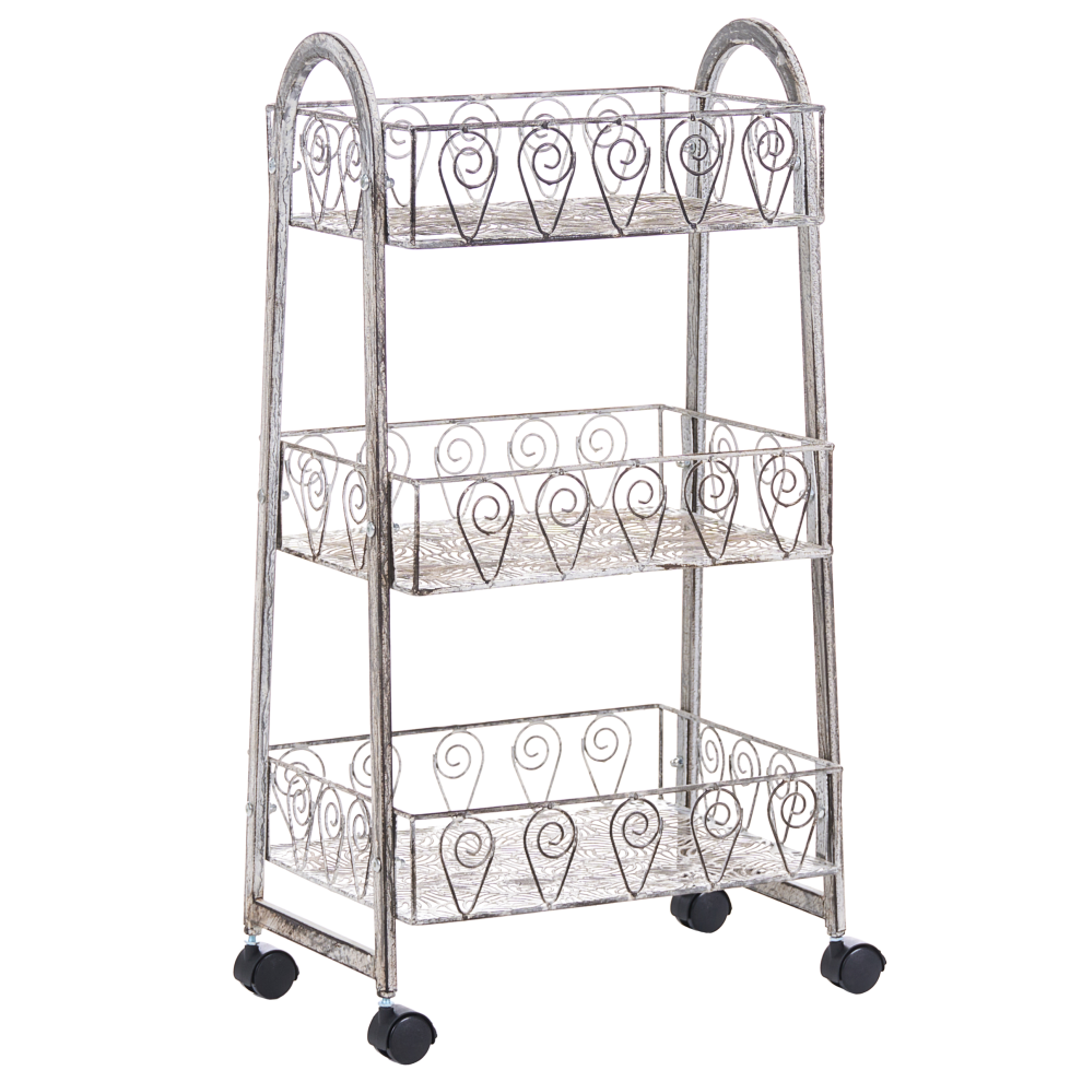 Storage Trolley Valparaiso Metal Grey With Wheels 4069605076663