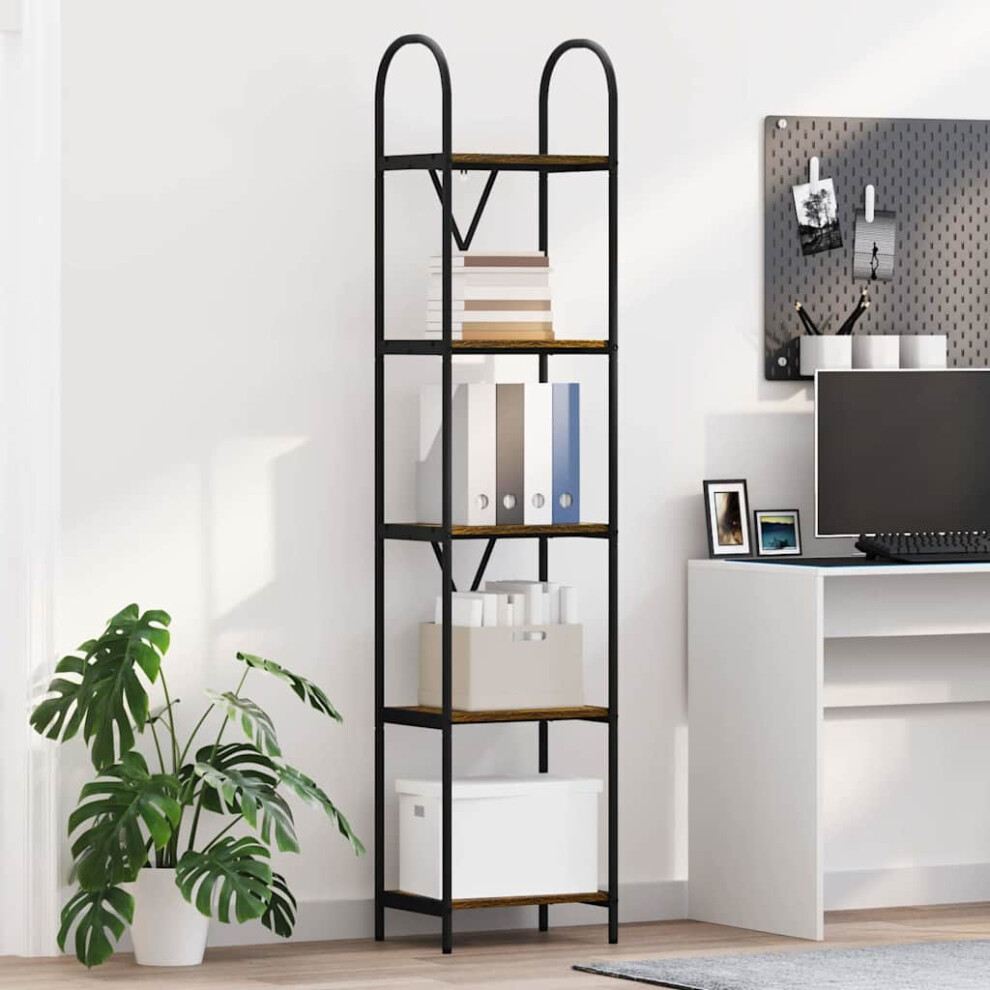 Vidaxl Bookshelf Smoked Oak 40 X 30 X 183 Cm Engineered Wood