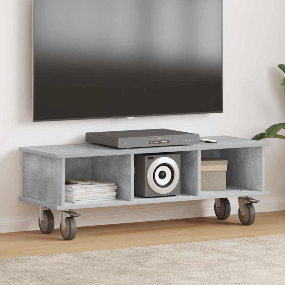 Vidaxl Tv Stand Concrete Grey 100 X 35 X 35 Cm Engineered Wood