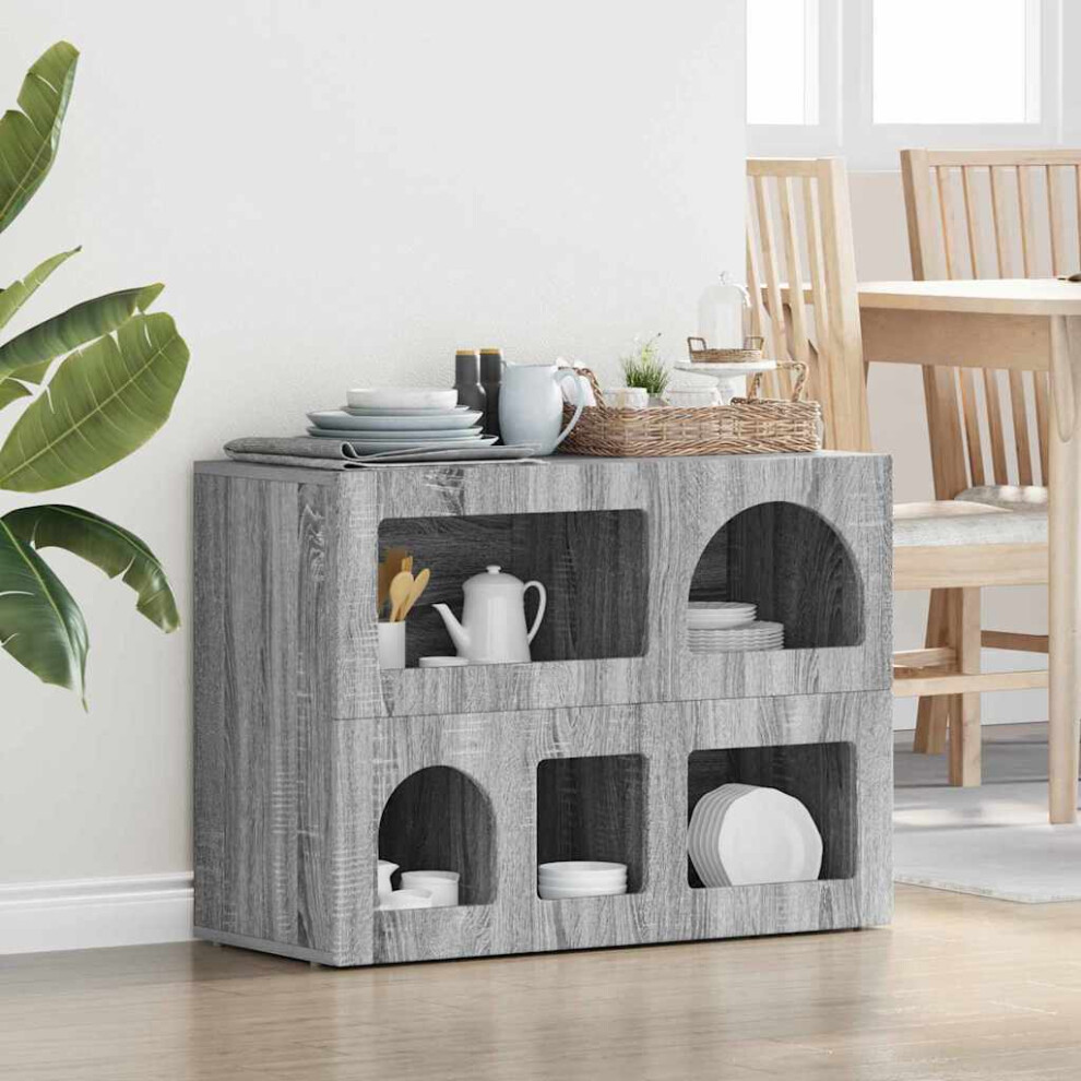 Vidaxl Sideboard Sonoma 80.5 X 35 X 59 Cm Engineered Wood Grey