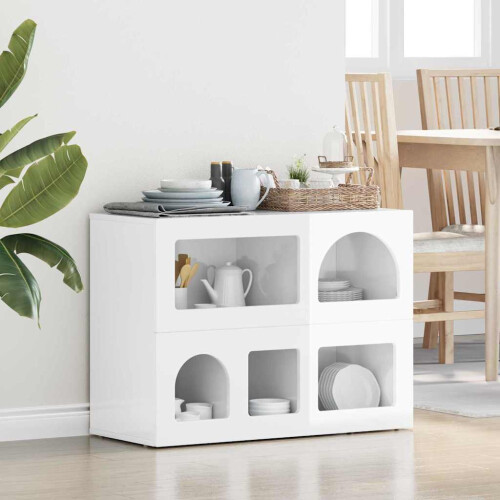 VidaXL vidaXL Sideboard High Gloss White 80.5 x 35 x 59 cm Engineered Wood