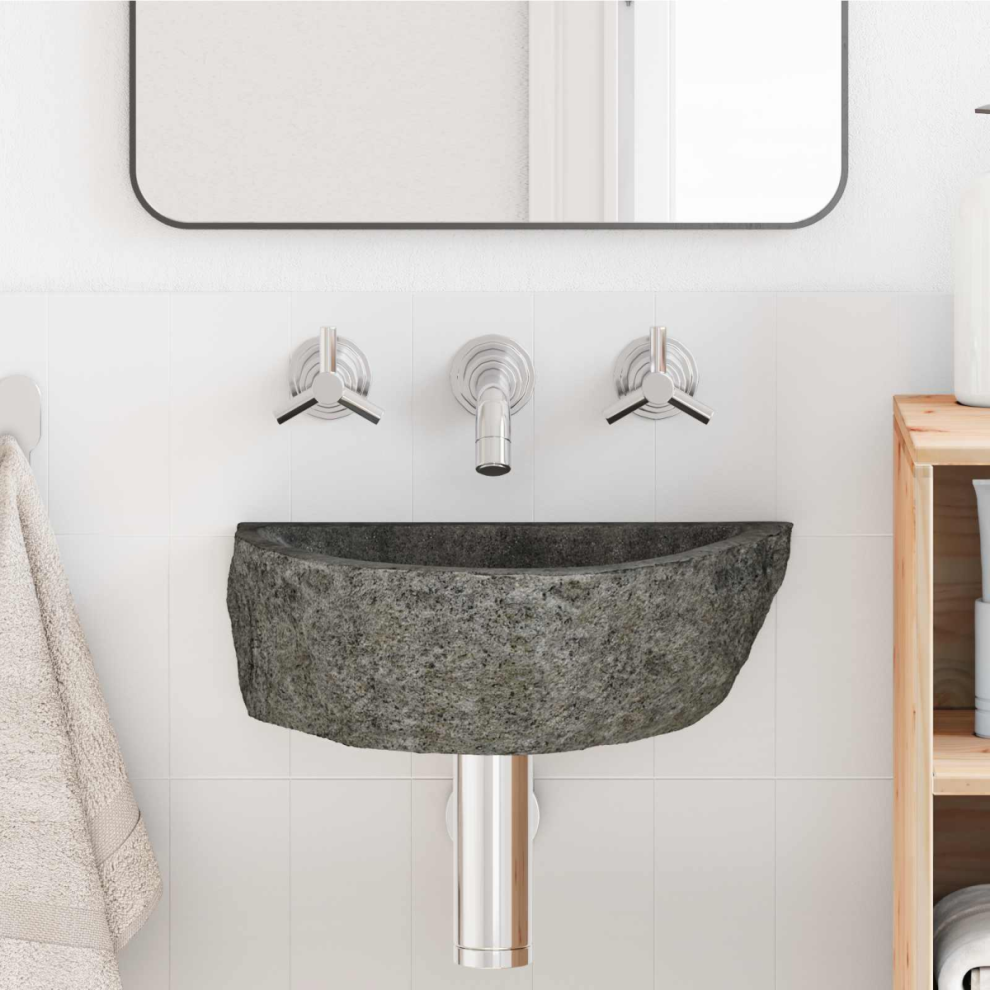 Vidaxl Wall-Mounted Basin Grey 37 X 30 X 12 Cm River Stone