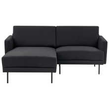 Corner Sofa 2 Seater BREDA Fabric Black Right Hand