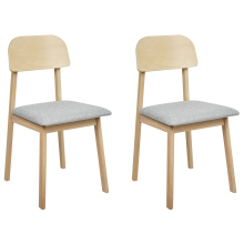 Set of 2 Dining Chairs SCANDIA Wood Light Grey
