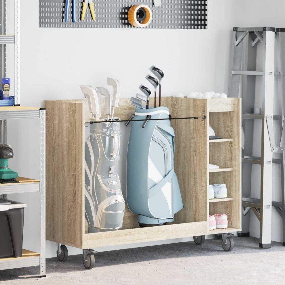 Vidaxl Golf Cabinet With Wheel Plain Sonoma Oak 120 X 45 X 98 Cm