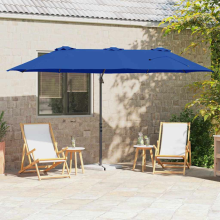 vidaXL Umbrella Azurblau 372 x 198 x 243 cm Polyester and Aluminium