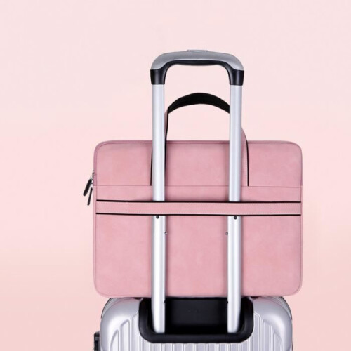 Laptop Case - Leytn - 15.6 inch - PU Leather - Waterproof - Pink 2