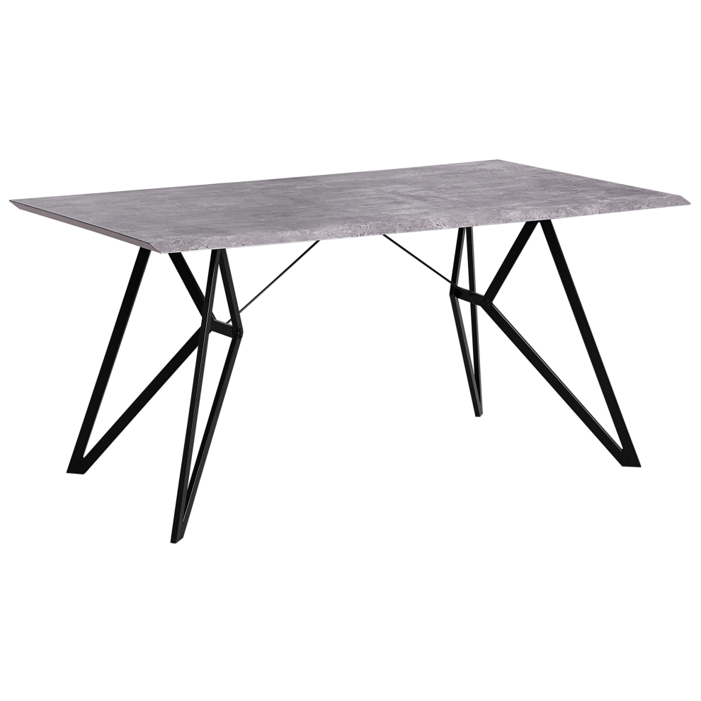 Beliani Dining Table Buscot Concrete Effect 160 Cm 90 Cm Grey