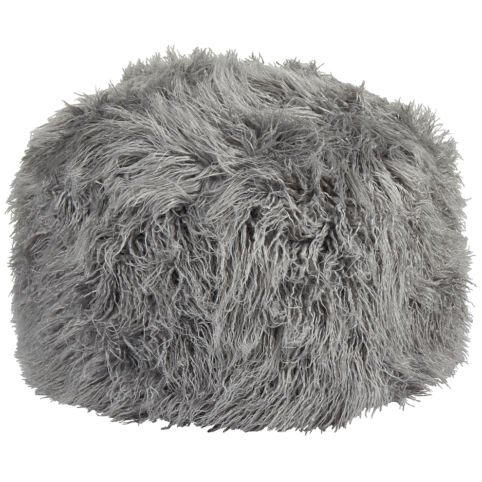 Beliani Pouffe Tukki Faux Fur Grey