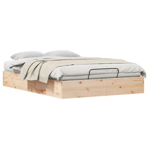 VidaXL vidaXL Ottoman Bed Frame with Storage Natural 135 x 190 cm