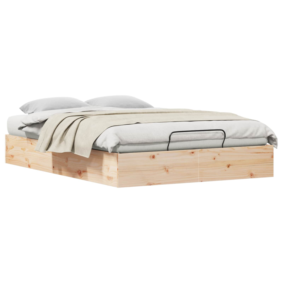 Vidaxl Ottoman Bed Frame With Storage Natural 135 X 190 Cm