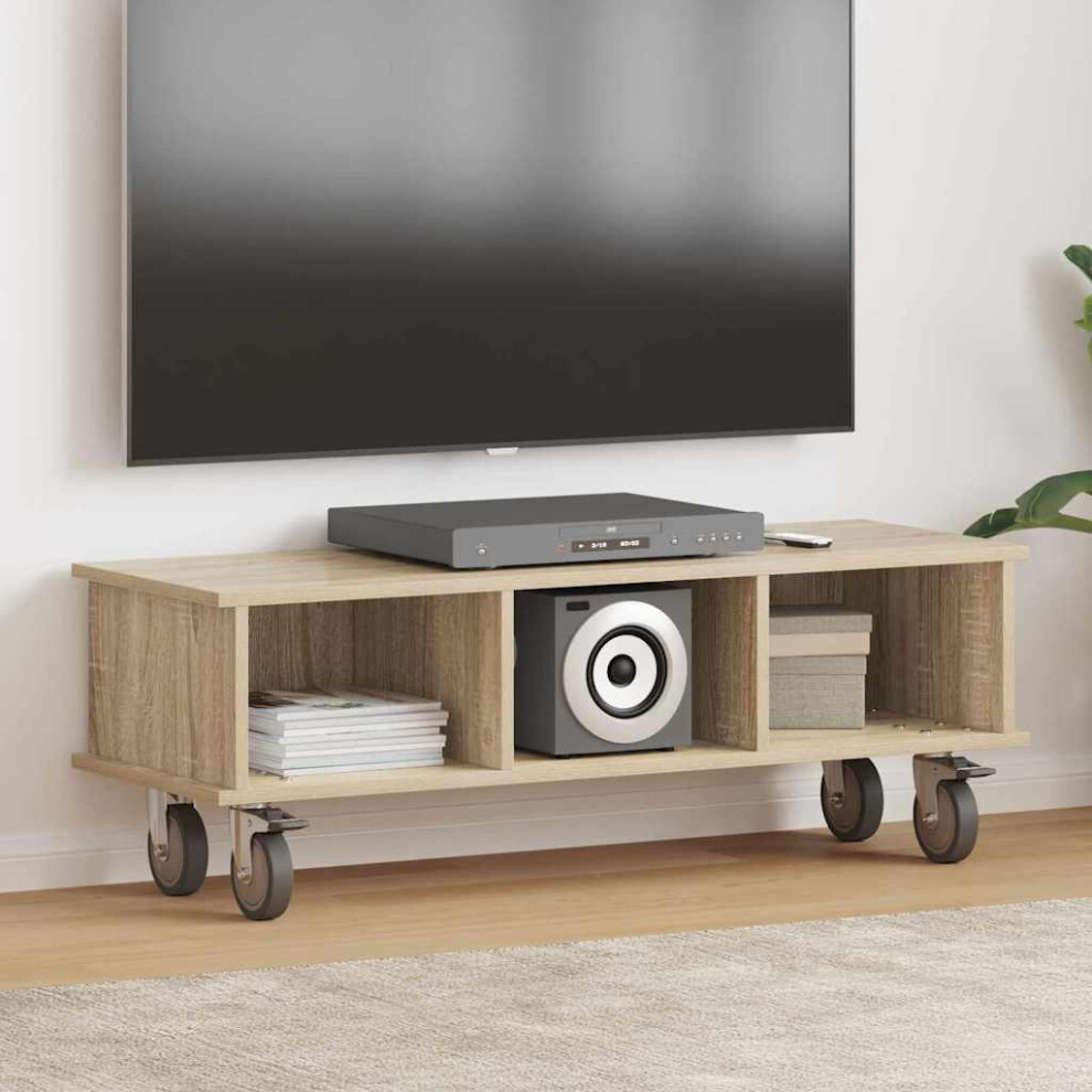 Vidaxl Tv Stand Sonoma Oak 100 X 35 X 35 Cm Engineered Wood