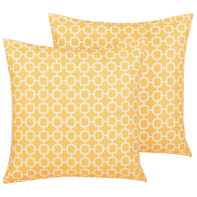 Set of 2 Outdoor Cushions ASTAKOS Geometric Pattern 40 x 40 cm Yellow