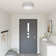 vidaXL Deckenlampe mit Strahlern Grau 38 x 38 x 13,5 cm Stoff