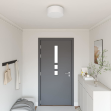 vidaXL Deckenlampe mit Strahlern Weiß 30 x 30 x 13,5 cm Stoff