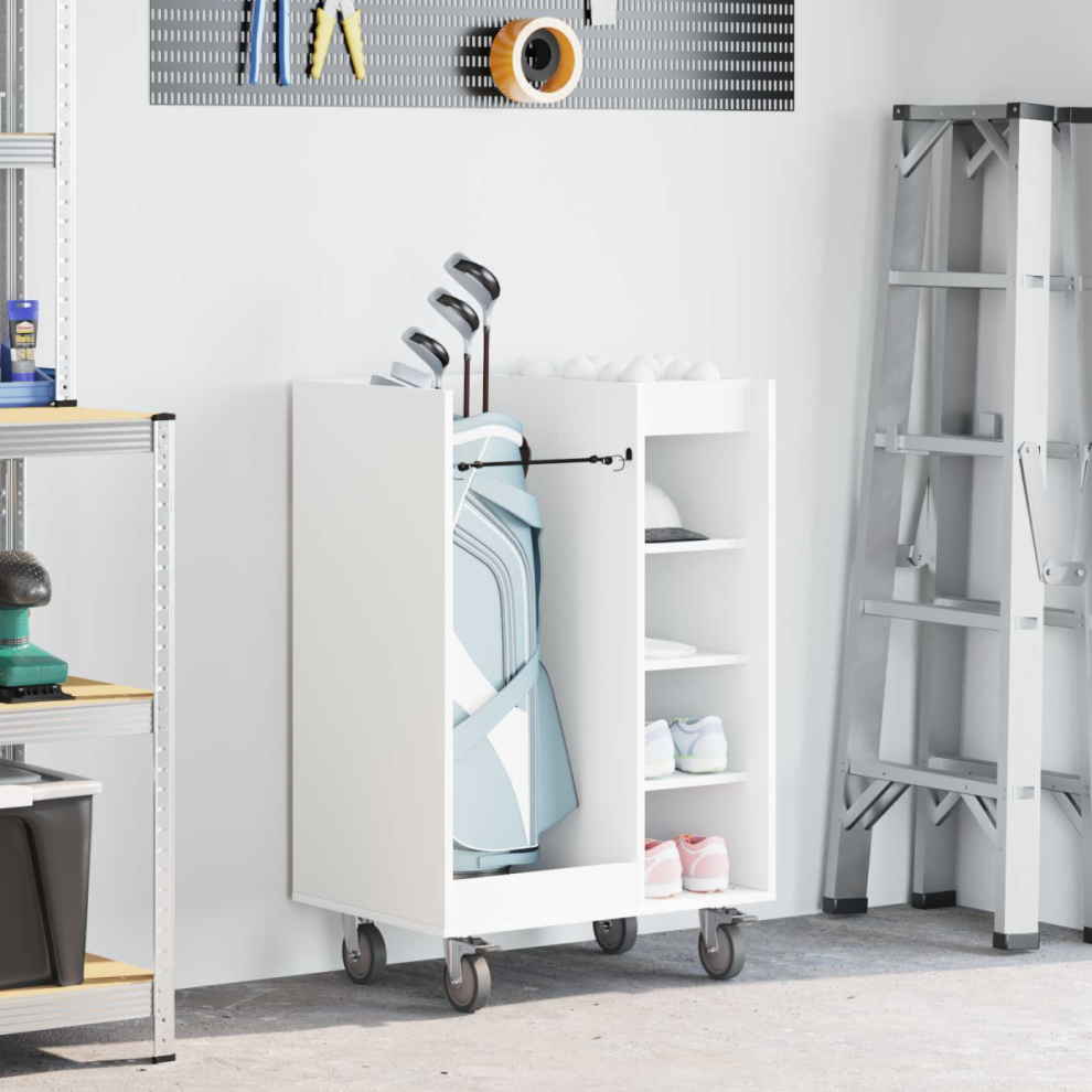 Vidaxl Golf Cabinet With Wheel Plain 65 X 45 X 98 Cm White
