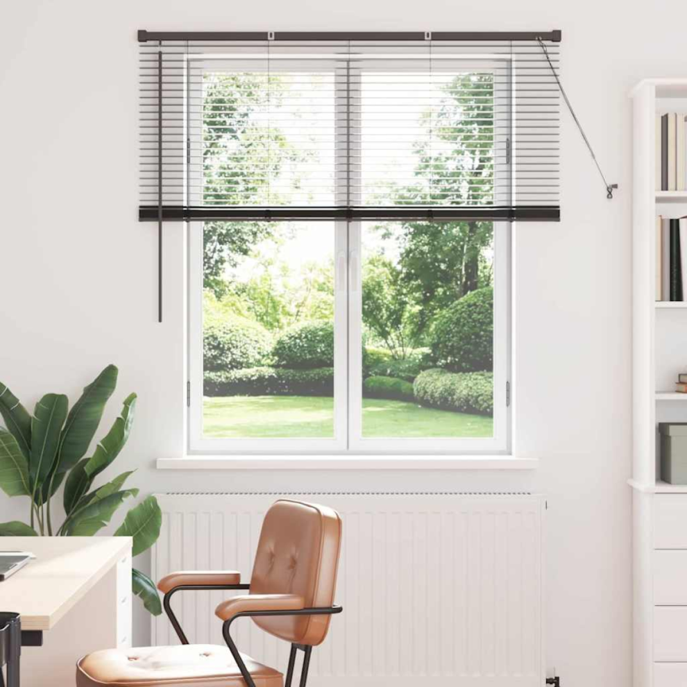 Vidaxl Venetian Blinds Height Adjustable Black 130 X 135 Cm Aluminium