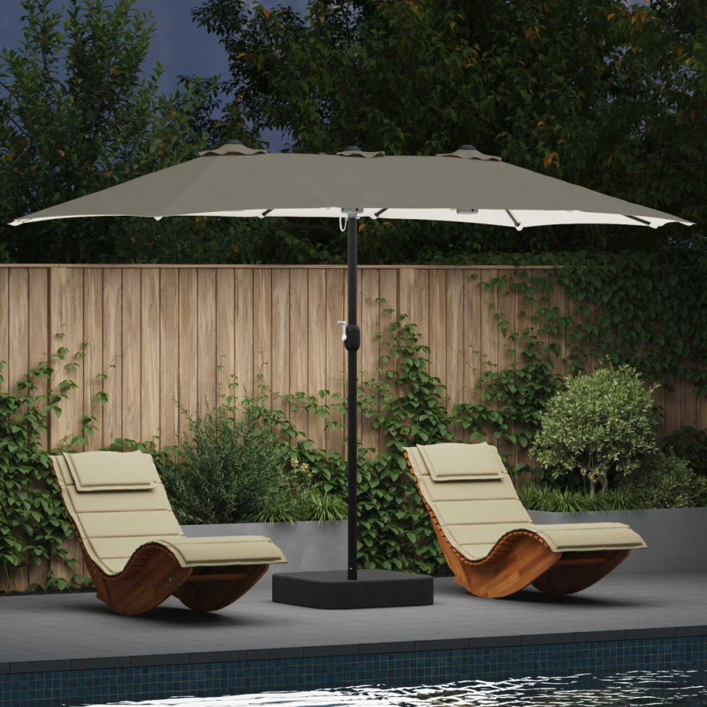 Vidaxl Garden Parasol Sand And Anthracite 385 X 209 X 244 Cm Polyester