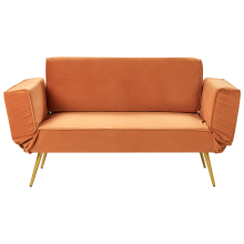Sofa Bed 2 Seater SAARELA Velvet Orange