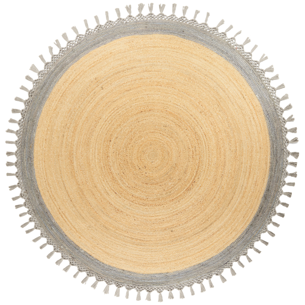 Beliani Rug Marts Ø 200 Cm Jute Grey