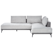 Corner Sofa 3 Seater MYKEN Fabric Light Grey Left Hand