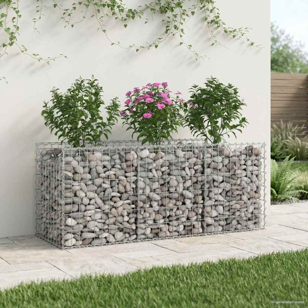 Vidaxl Gabion Raised Bed Silver