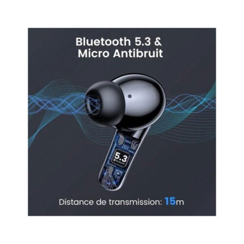 Ασύρματα ακουστικά Bluetooth με ακύρωση θορύβου ANC και ENC, ακουστικά Bluetooth 5.3, 1