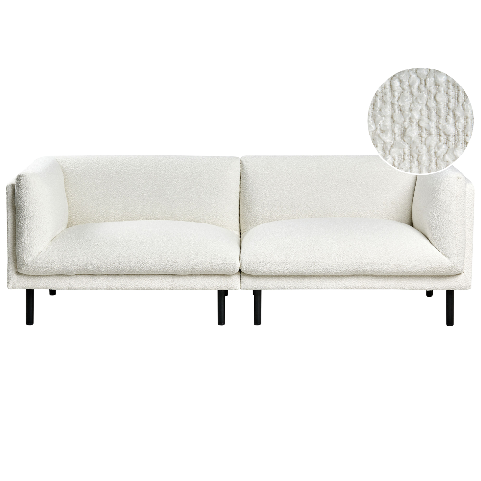 Beliani Sofa 3 Seater Vorgod Boucle Off- White