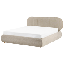 Ottoman Bed CAMPAN Fabric Taupe 160 x 200 cm (EU King Size)