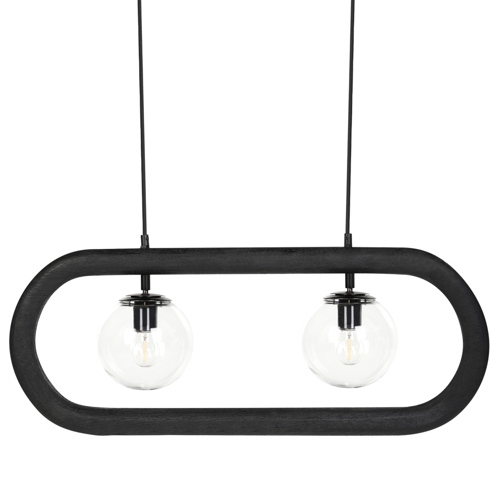 Beliani Pendant Lamp Ayensu Mango Wood Black