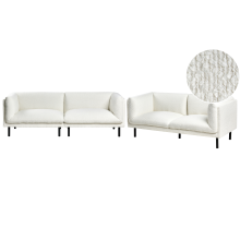 Living Room Set 5 Seater VORGOD Boucle Off-White