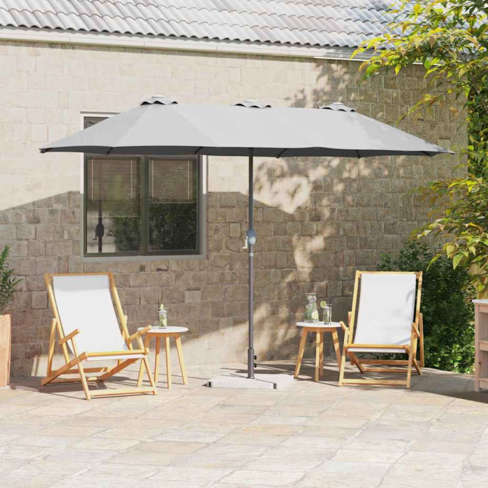 Vidaxl Garden Parasol Sand 370 X 197 X 239 Cm Polyester And Aluminium