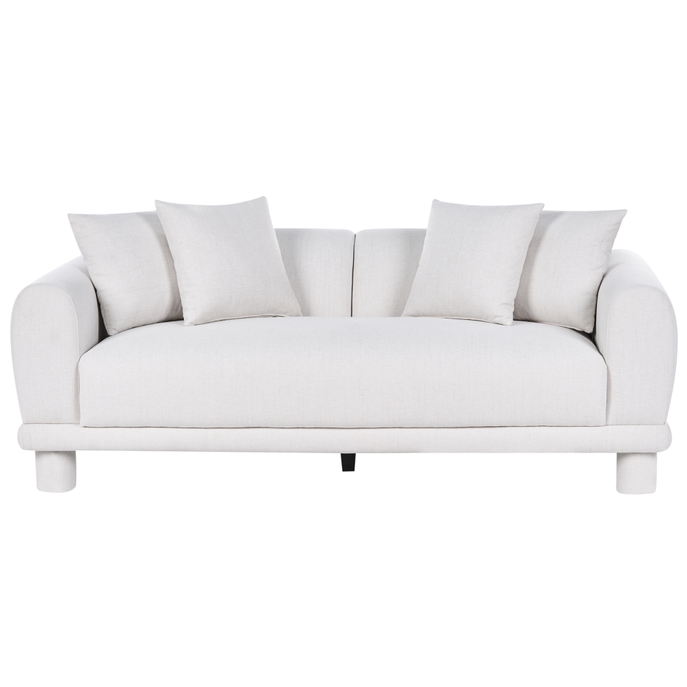 Beliani Sofa 3 Seater Pori Fabric Off- White