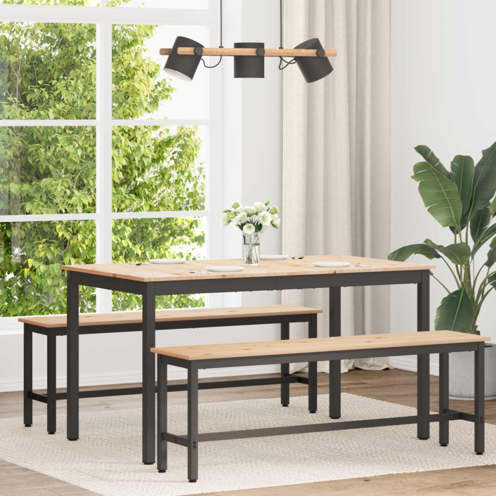 Vidaxl Dining Table Natural 140 X 80 X 75 Cm Solid Pine Wood