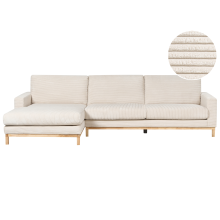 Corner Sofa 4 Seater SIGGARD II Corduroy Light Beige Right Hand