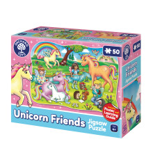 Orchard Toys Unicorn Friends Jigsaw Puzzles for Kids - 50-Piece Unicorn Puzzle for 4+ Year Olds with Giant Poster and Learning Gui
