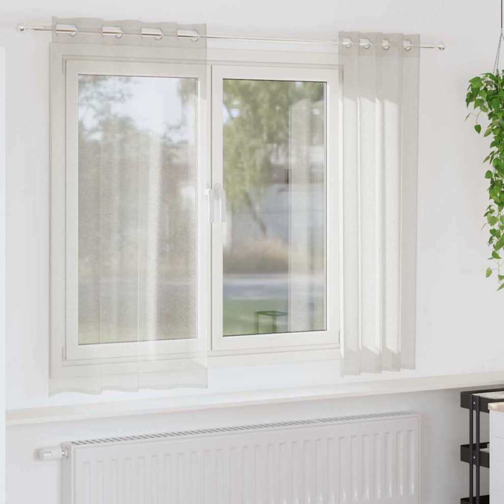 Vidaxl Voile Curtain With Curtains 2 Pcs Cream 175 X 140 Cm Polyester