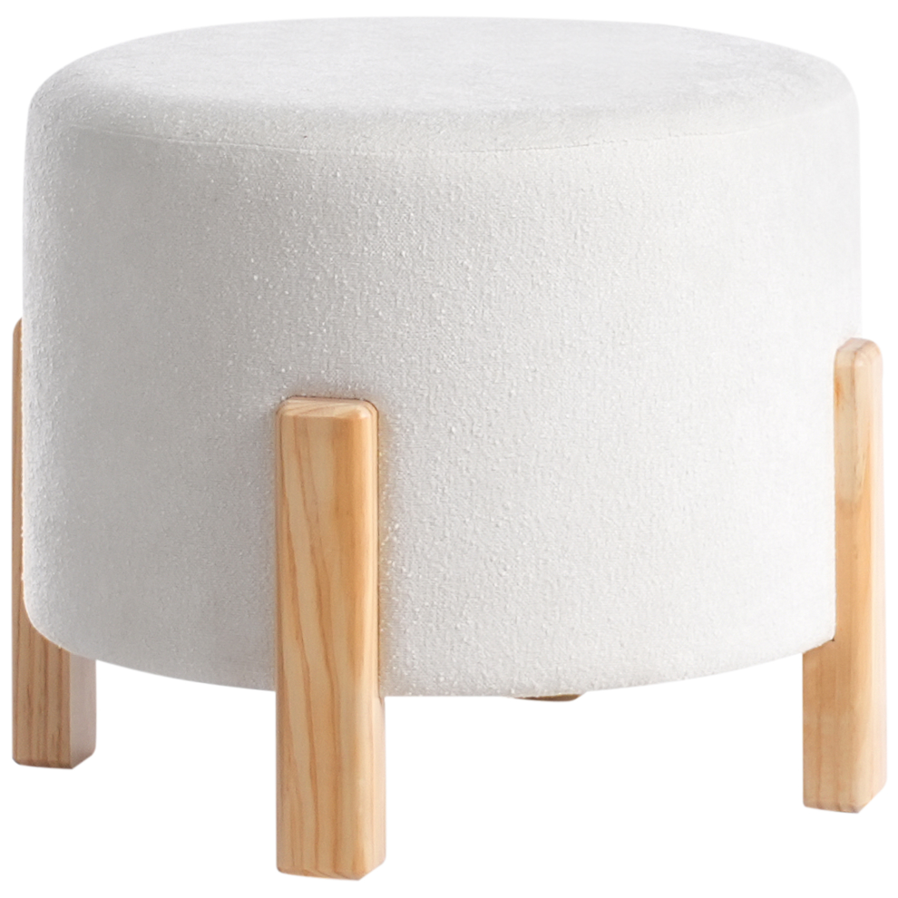 Beliani Pouffe Terry Chenille Off- White