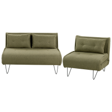 Living Room Set 3 Seater VESTFOLD Fabric Olive Green