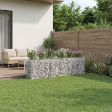 vidaXL Gabion Raised Bed 3 pcs Silver