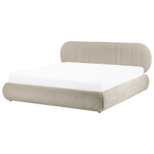 Ottoman Bed CAMPAN Fabric Taupe 180 x 200 cm (EU Super King)
