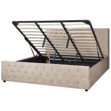 Ottoman Bed AMIENS Velvet Taupe 180 x 200 cm (EU Super King)