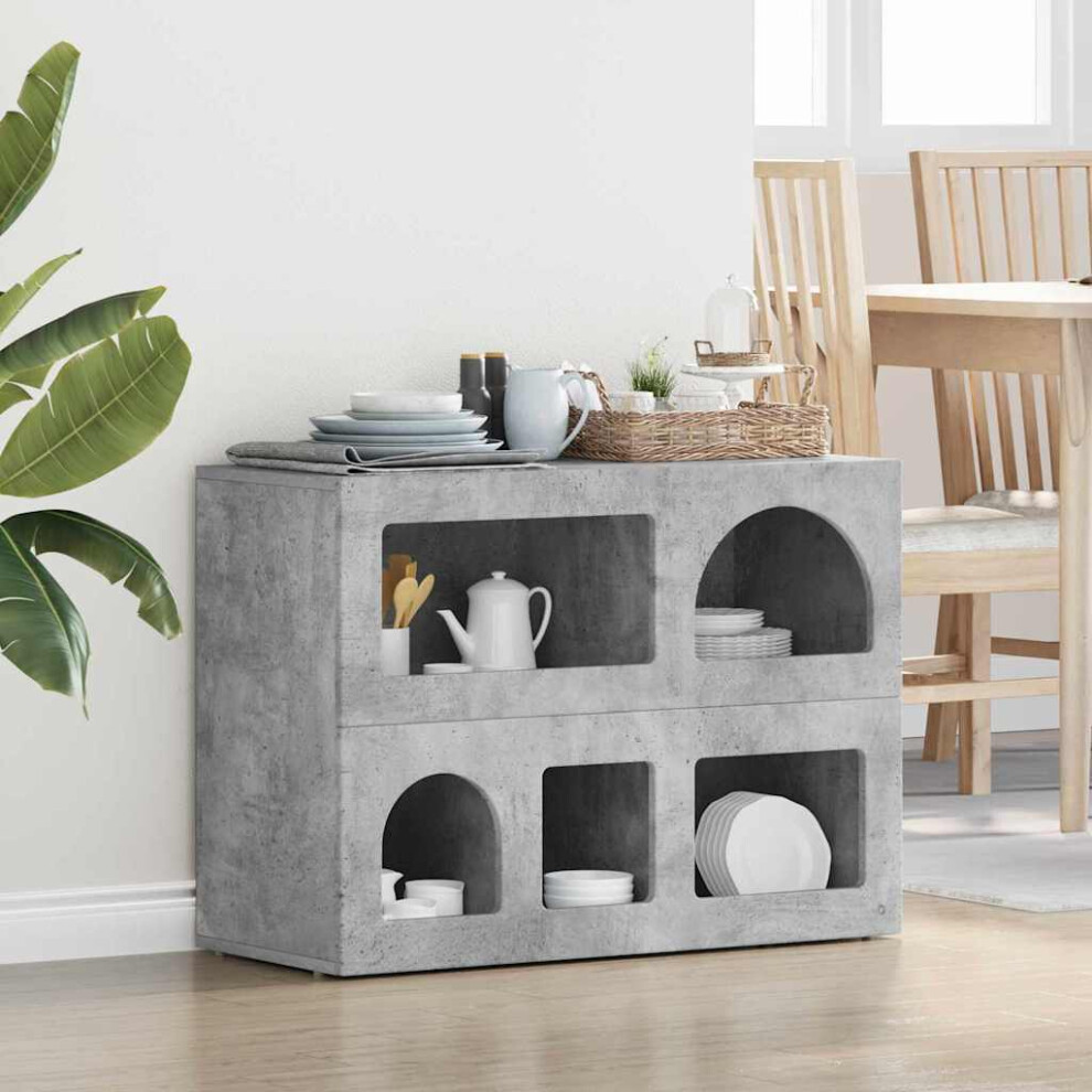 Vidaxl Sideboard Concrete 80.5 X 35 X 59 Cm Engineered Wood Grey
