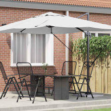 vidaXL Umbrella Sand 351 x 250 x 260 cm Polyester and Aluminium