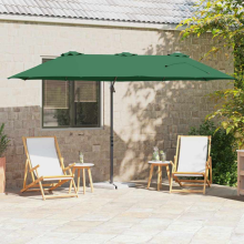 vidaXL Umbrella Green 372 x 198 x 243 cm Polyester and Aluminium